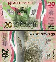 *20 Pesos Mexiko 2021-23, P132 pamätná polymer UNC - Kliknutím na obrázok zatvorte -